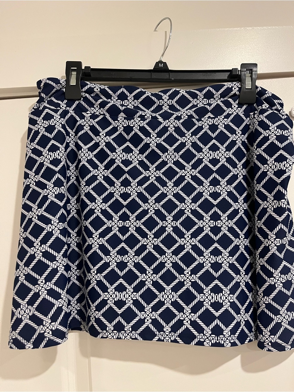 Jude Connally Navy & White Rope-Print Skater Skirt